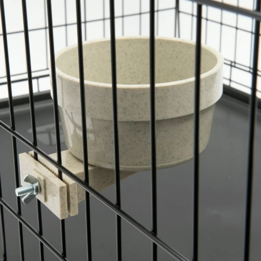 Happy Home Dog Crate Food & Water Bowl w Cage Mount